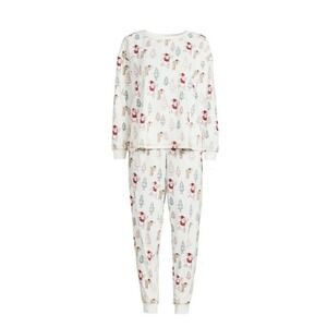 Disney Winnie The Pooh Holiday Christmas Pajama Set M 8-10 Soft Flannel Unique